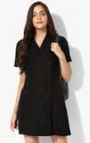 Elle Black Coloured Solid Shift Dress women