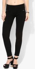 Elle Black Solid Chinos women