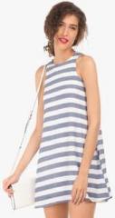 Elle Blue Coloured Striped Shift Dress women