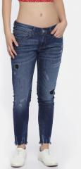 Elle Blue Skinny Fit Mid Rise Jeans women