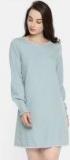 Elle Blue Solid Shift Dress women