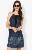 Elle Navy Blue Coloured Printed Shift Dress Women