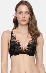 Enamor Black Lace Underwired Lightly Padded T shirt Bra women