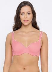 Enamor Peach Coloured Solid Underwired Lightly Padded Everyday Bra women