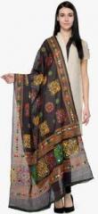 Enchanted Drapes Black Embellished Dupatta women