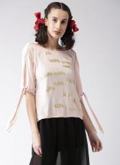 Encrypt Women Pink Printed Boxy Top