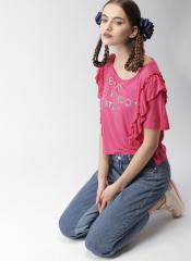 Encrypt Women Pink Printed Top