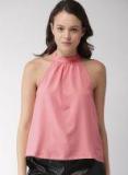 Encrypt Women Pink Solid Styled Back Top