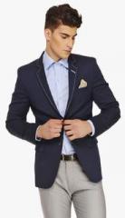 Ennoble Navy Blue Solid Blazer men