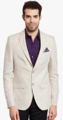 Envoy Beige Solid Blazer men