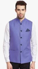 Envoy Blue Solid Waistcoat men