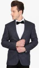 Envoy Navy Blue Checked Blazer men