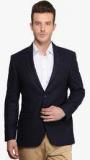 Envoy Navy Blue Solid Blazer Men