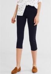 Esprit Navy Blue Solid Capri women