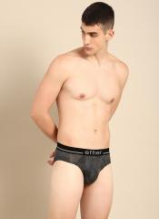 Ether Black & Olive Green Checked Briefs ETHR BRF PK1 003F men