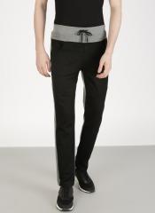 Ether Black Regular Fit Solid Track Pants men