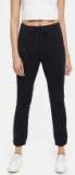 Ether Black Striped Joggers Women