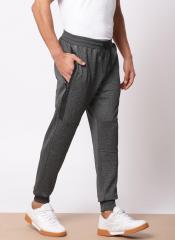 Ether Charcoal Grey Regular Fit Solid Joggers men