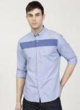 Ether Light Blue Solid Regular Fit Casual Shirt men