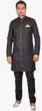 Ethiic Black Solid Kurta Pyjama Men