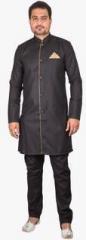 Ethiic Black Solid Kurta Pyjama men