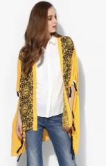 Evah London Yellow Printed Shrugs women