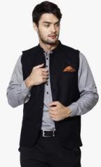 Even Black Striped Nehru Jacket men