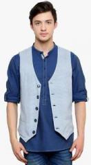 Even Blue Striped Waistcoat men