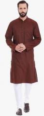 Even Brown Solid Kurta men