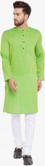 Even Green Woven Design Kurta men