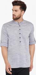 Even Grey Woven Design Kurta men