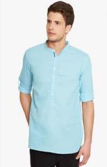 Even Light Blue Solid Short Kurta men