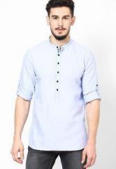 Even Light Blue Solid Slim Fit Kurta men