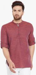 Even Mauve Woven Design Kurta men