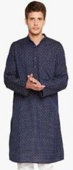 Even Navy Blue Printed Kurta men