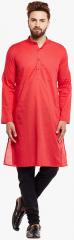 Even Red Solid Kurta men