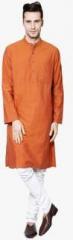 Even Rust Solid Kurta men