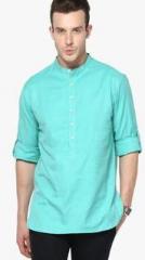 Even Solid Aqua Blue Kurta men