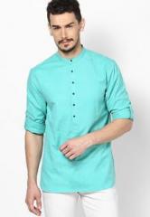 Even Solid Green Slim Fit Kurta men