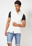 Even Solid White Nehru Jacket Men