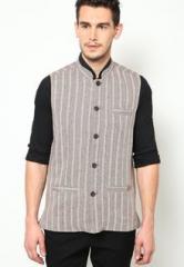 Even Striped Beige Nehru Jacket men