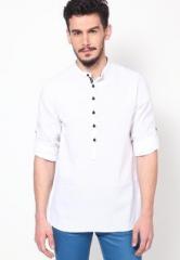 Even White Solid Slim Fit Kurta men