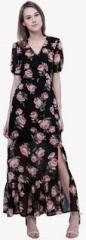 Faballey Black Coloured Printed Maxi Dress women