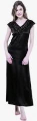 Faballey Black Solid Gown women