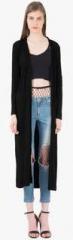 Faballey Black Solid Shrug women