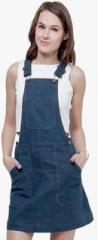 Faballey Denim Dungaree Dress Medium Wash women