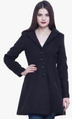 Faballey Navy Blue Solid Winter Jacket women