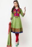 Fabdeal Embroidered Green Dress Material women