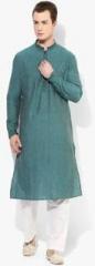 Fabindia Aqua Blue Solid Kurta men