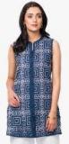 Fabindia Blue Embroidered Tunic women